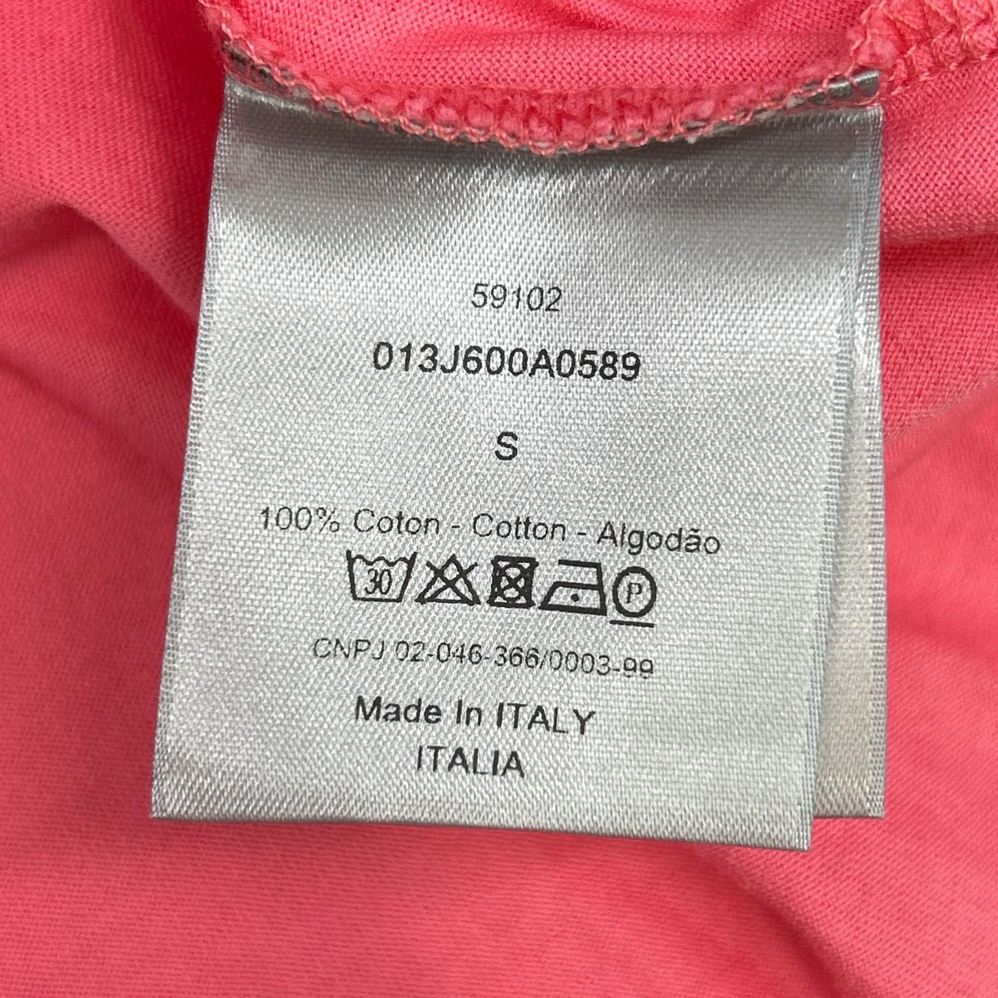 DIOR 20SS CD Embroidered Short Sleeve T-Shirt Pink Size S