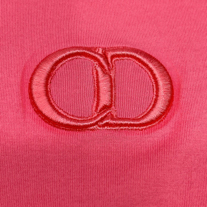 DIOR 20SS CD Embroidered Short Sleeve T-Shirt Pink Size S