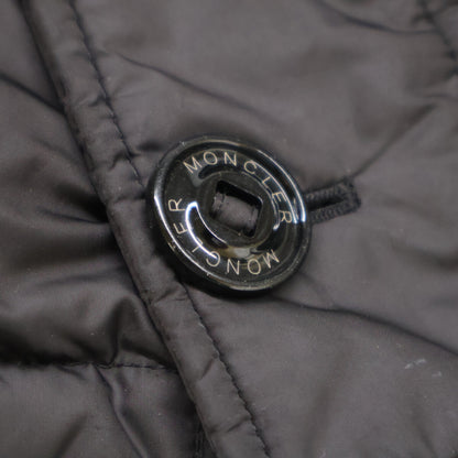 MONCLER AFFTON Fur-Trim Hooded Down Jacket Black Size 6
