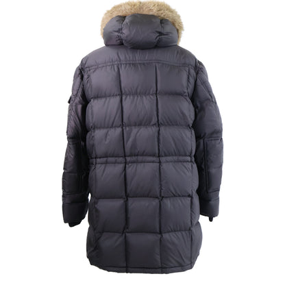 MONCLER AFFTON Fur-Trim Hooded Down Jacket Black Size 6