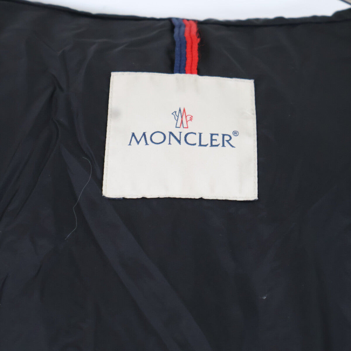 MONCLER AFFTON Fur-Trim Hooded Down Jacket Black Size 6