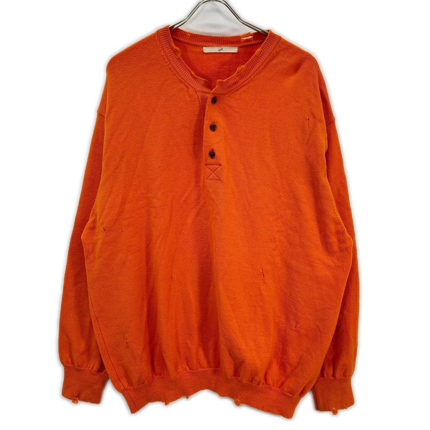 mill Orange Crash Henley Neck Sweater Size 2