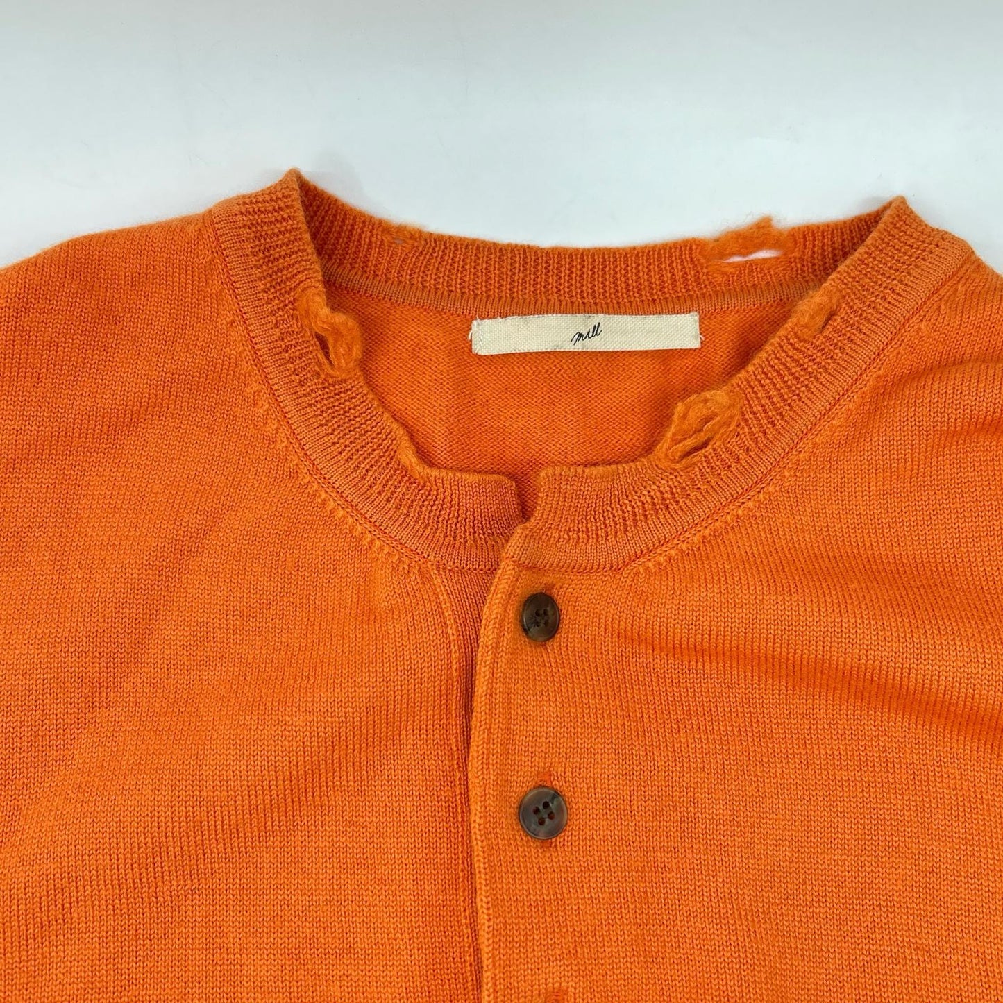 mill Orange Crash Henley Neck Sweater Size 2
