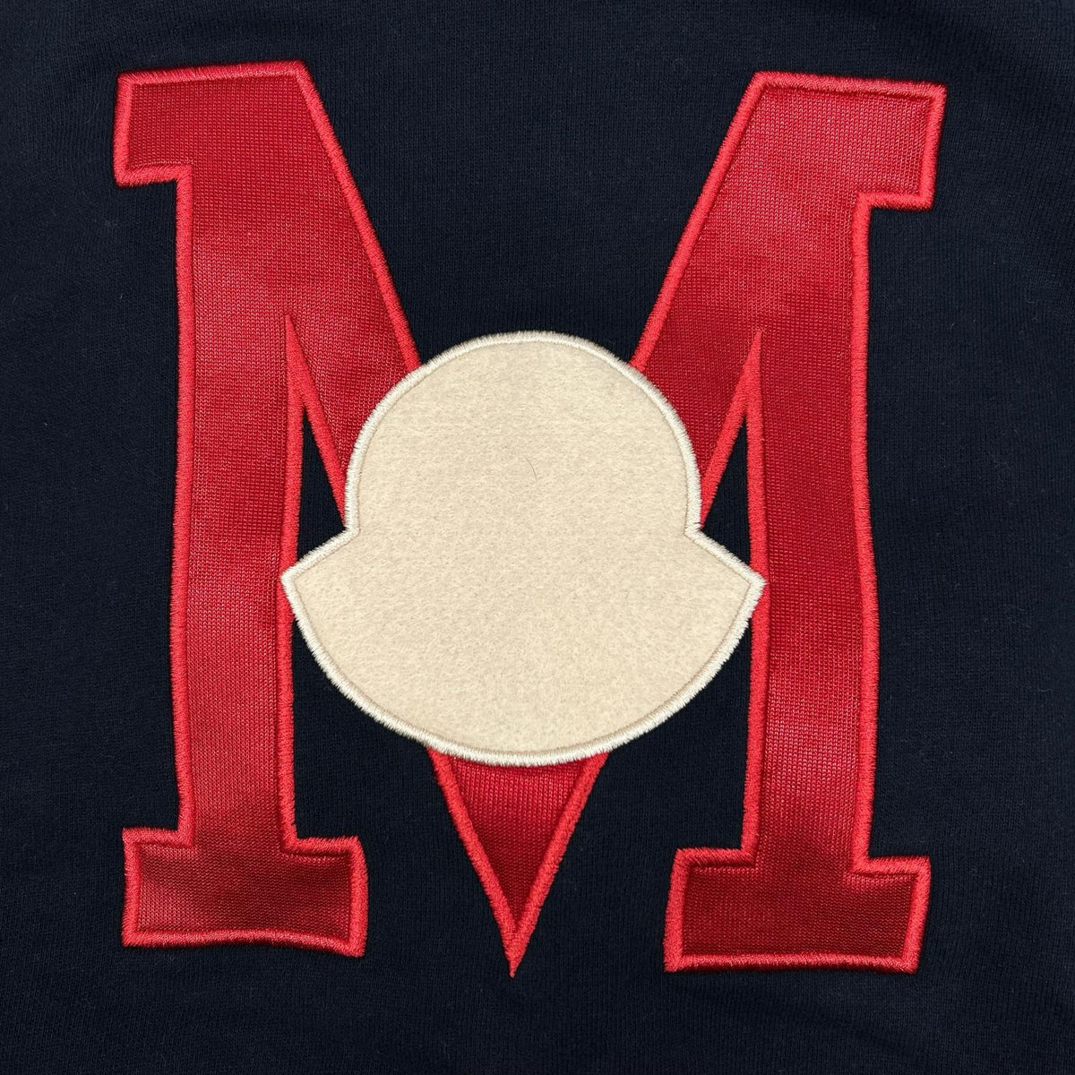 MONCLER 2023 Black Cotton Felpa Logo Hoodie Size S