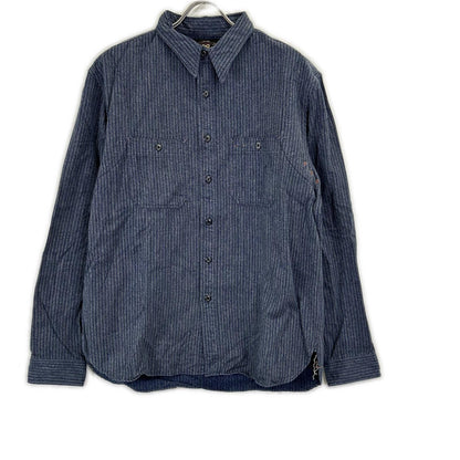 RRL Indigo Stripe Work Shirt Jacket Size L
