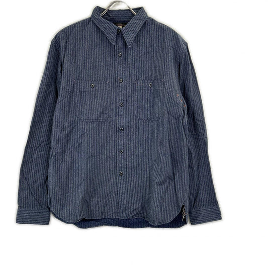 RRL Indigo Stripe Work Shirt Jacket Size L
