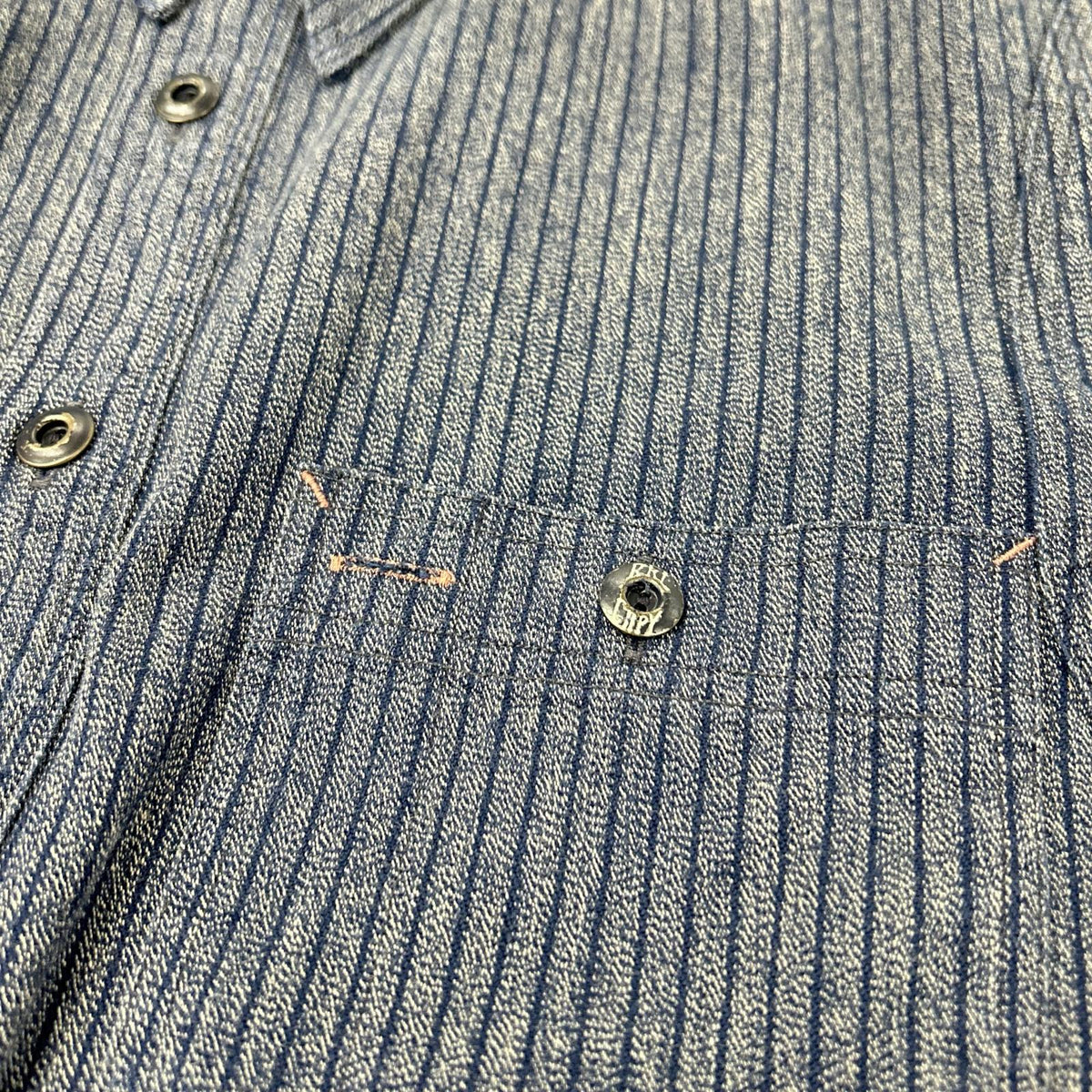RRL Indigo Stripe Work Shirt Jacket Size L