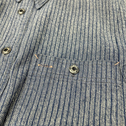 RRL Indigo Stripe Work Shirt Jacket Size L