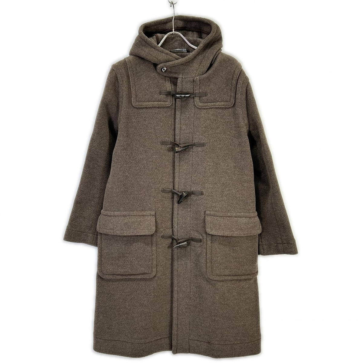INVERTERE Joshua Ellis Wool Long Duffle Coat Brown Size 36