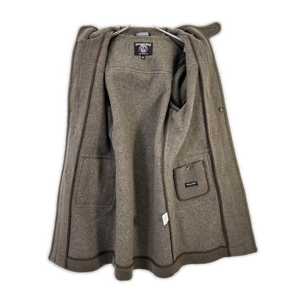 INVERTERE Joshua Ellis Wool Long Duffle Coat Brown Size 36