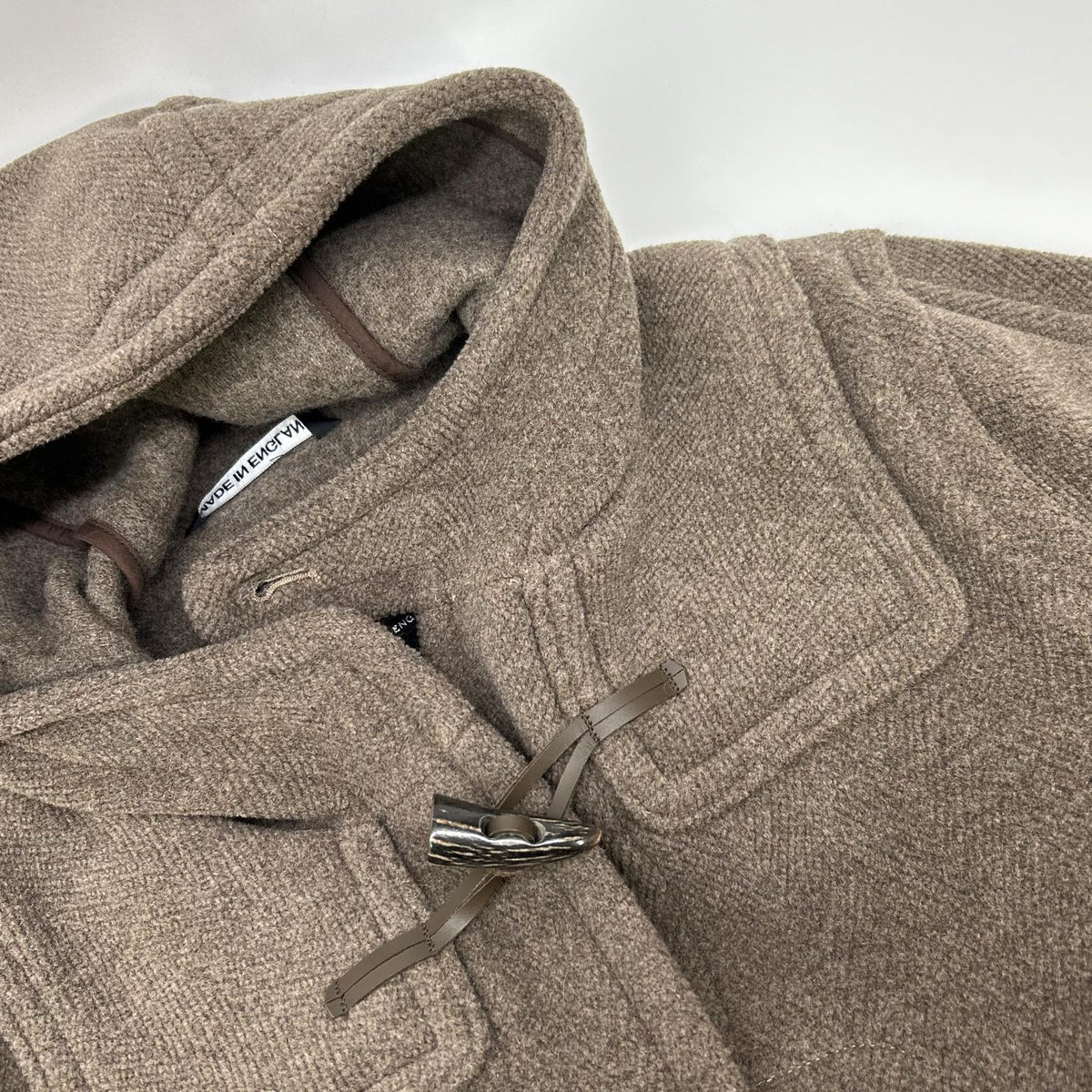 INVERTERE Joshua Ellis Wool Long Duffle Coat Brown Size 36