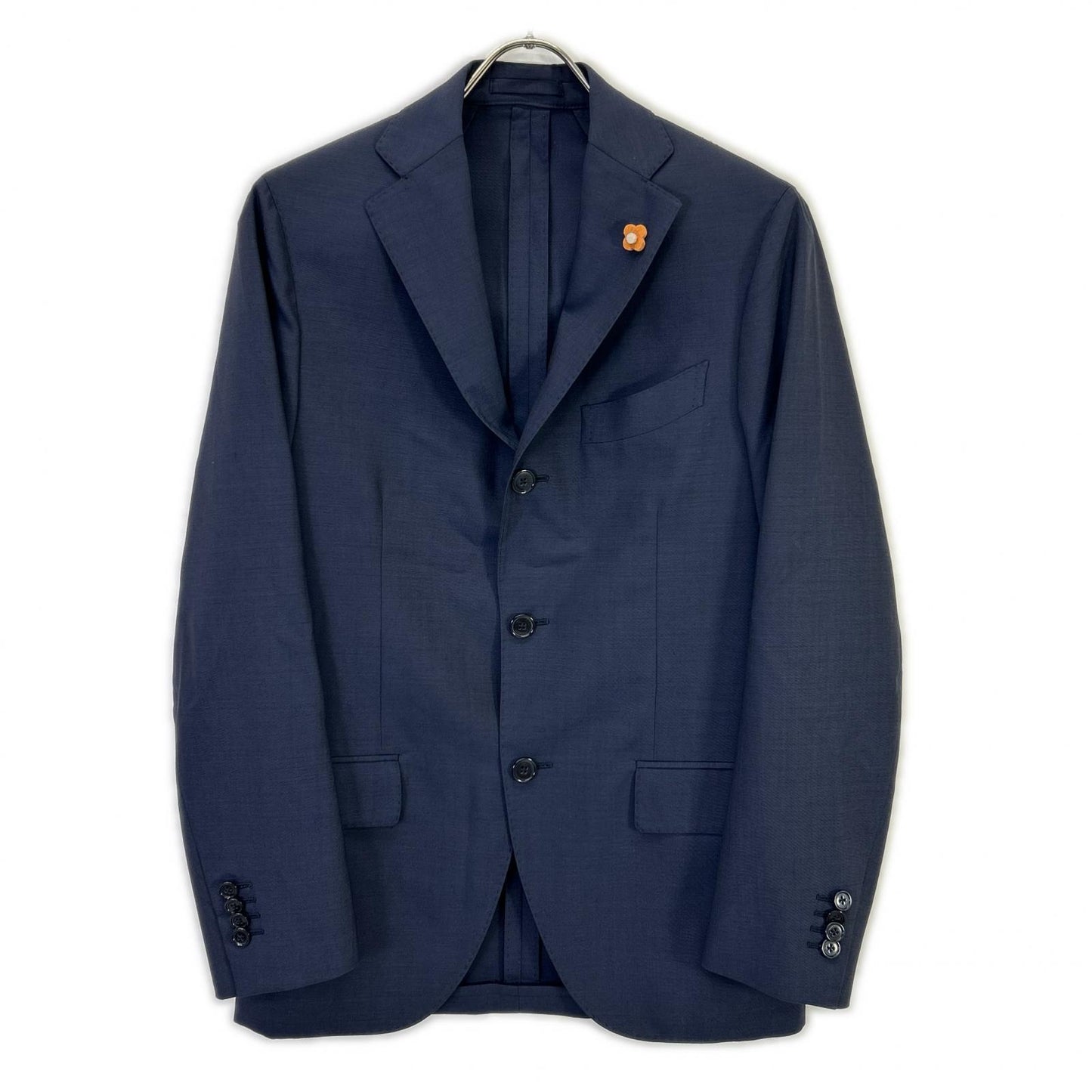 LARDINI JI801AQ 3B Tailored 100% Wool Blazer Navy Size 44