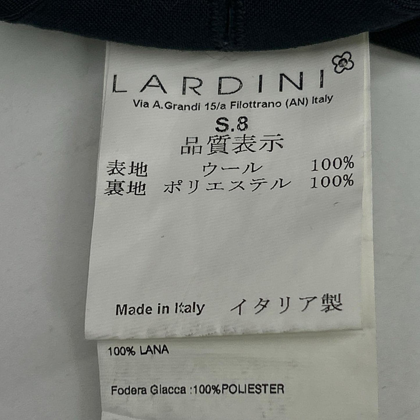 LARDINI JI801AQ 3B Tailored 100% Wool Blazer Navy Size 44