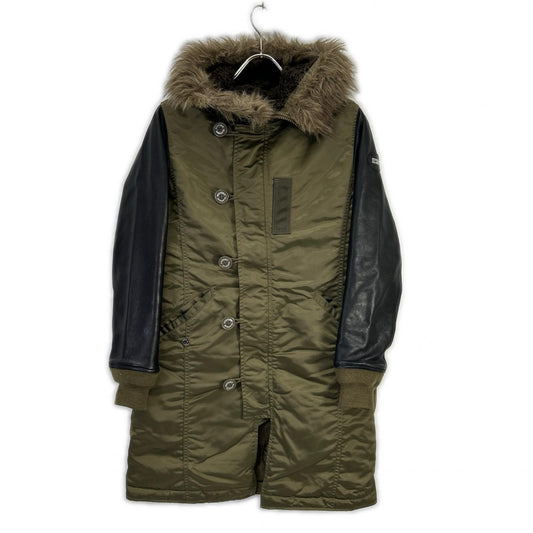 HYSTERIC GLAMOUR Khaki Leather N-3B Mod Coat Size F