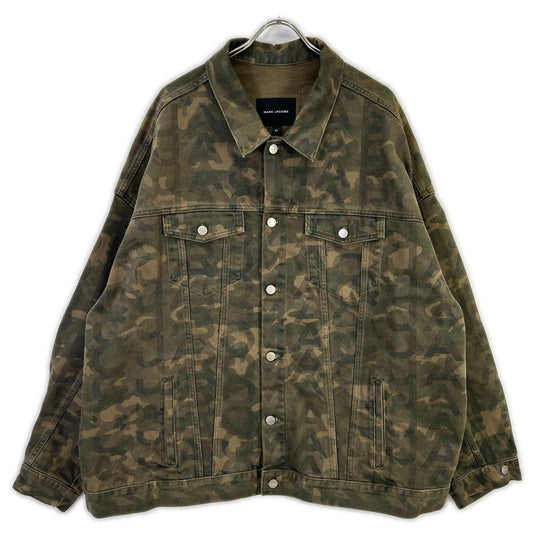 MARC JACOBS Khaki Camo Big Trucker Jacket Size XL