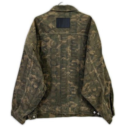 MARC JACOBS Khaki Camo Big Trucker Jacket Size XL