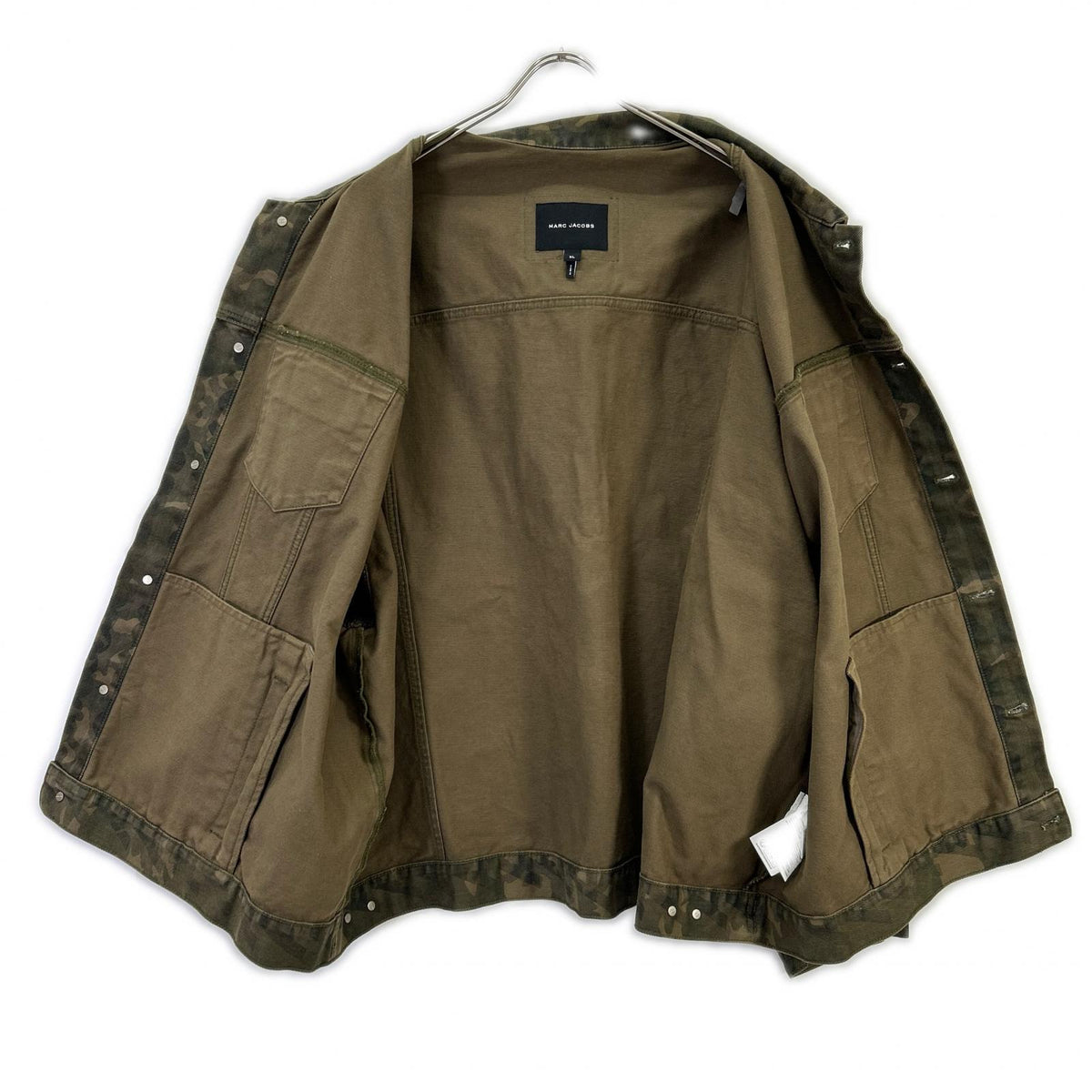 MARC JACOBS Khaki Camo Big Trucker Jacket Size XL