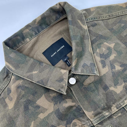 MARC JACOBS Khaki Camo Big Trucker Jacket Size XL