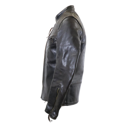 AERO LEATHER Black Board Racer Horsehide Jacket Size 36