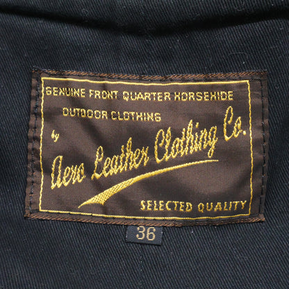 AERO LEATHER Black Board Racer Horsehide Jacket Size 36