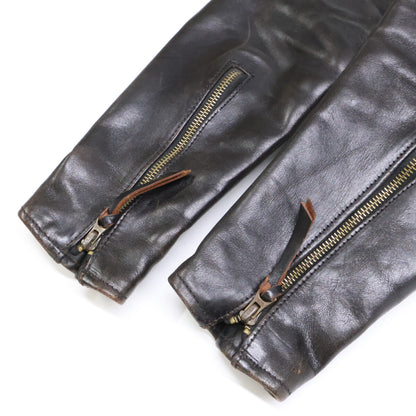 AERO LEATHER Black Board Racer Horsehide Jacket Size 36