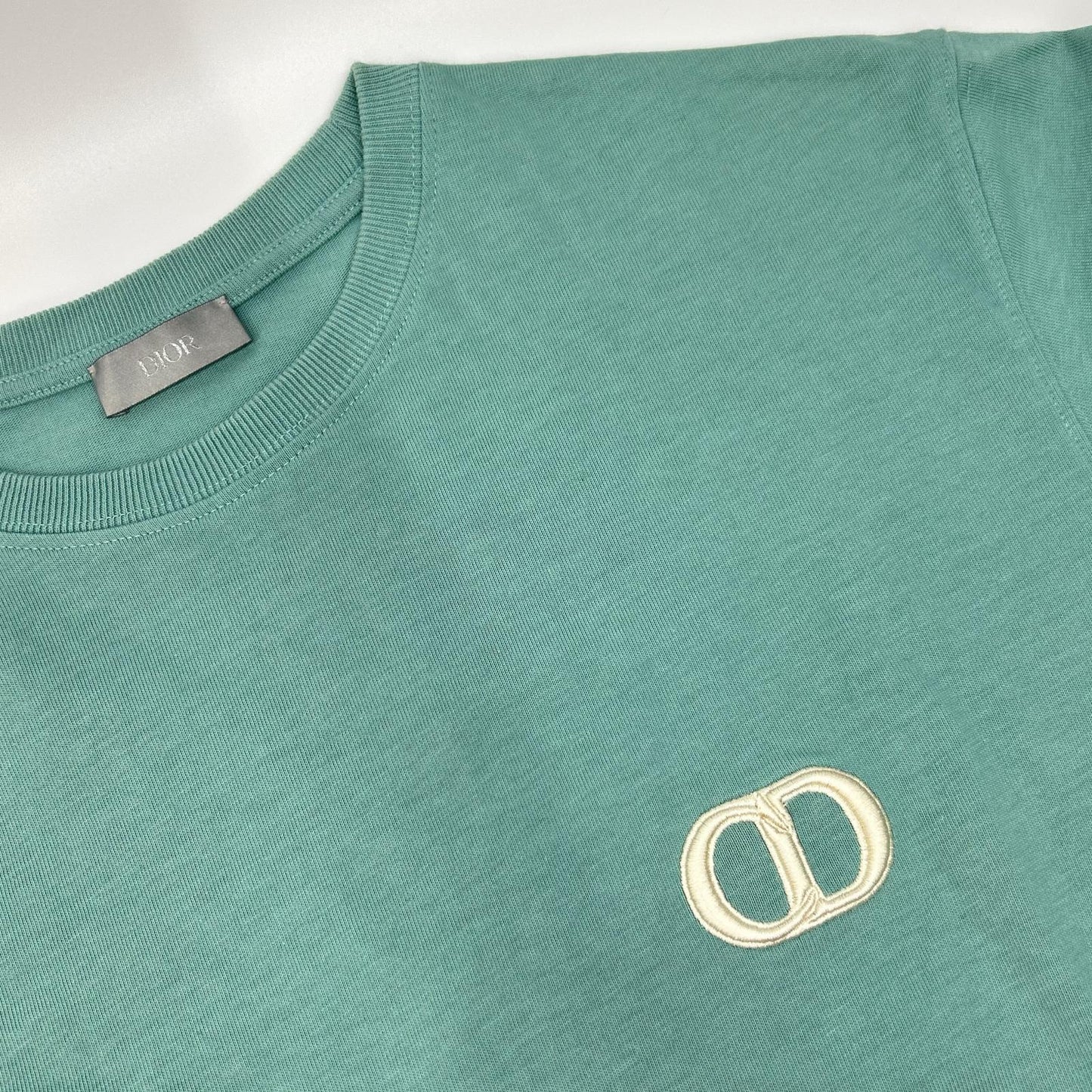 DIOR Green CD Logo Cotton T-Shirt Size S