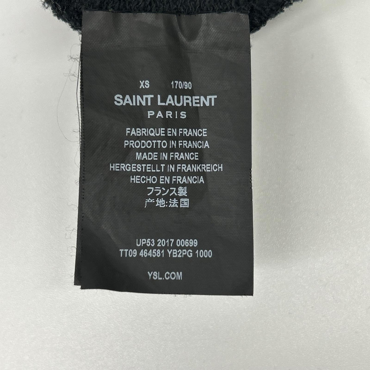 SAINT LAURENT PARIS 17 Black Logo Hoodie Size XS