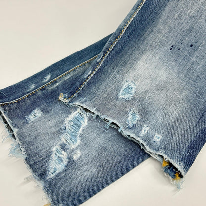 DSQUARED2 Blue Distressed Paint Jeans Size 38