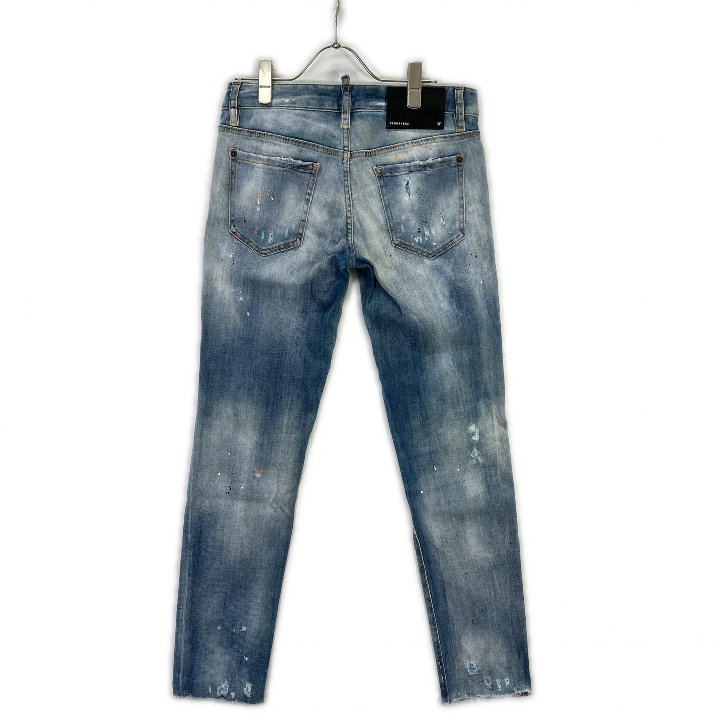 DSQUARED2 Blue Distressed Paint Jeans Size 38
