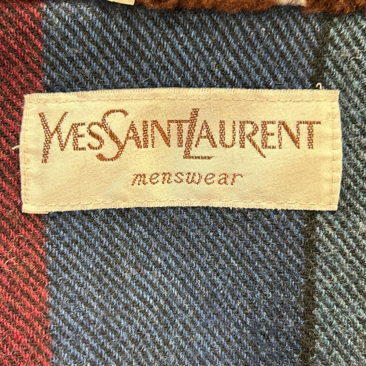 YvesSaintLaurent 90s Navy Wool Boa Collar Jacket