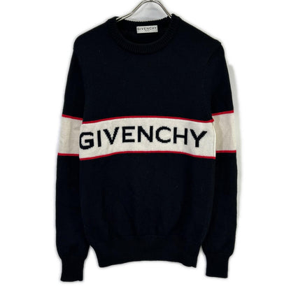 GIVENCHY Black Wool Logo Knit Sweater Size XS