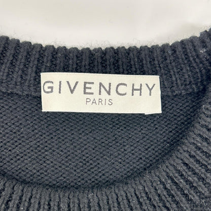GIVENCHY Black Wool Logo Knit Sweater Size XS