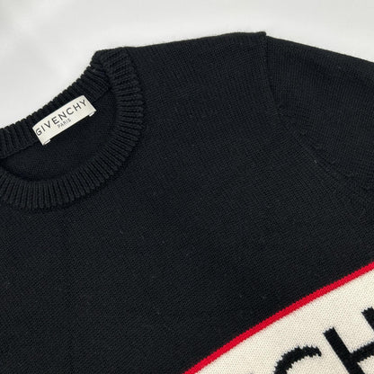 GIVENCHY Black Wool Logo Knit Sweater Size XS