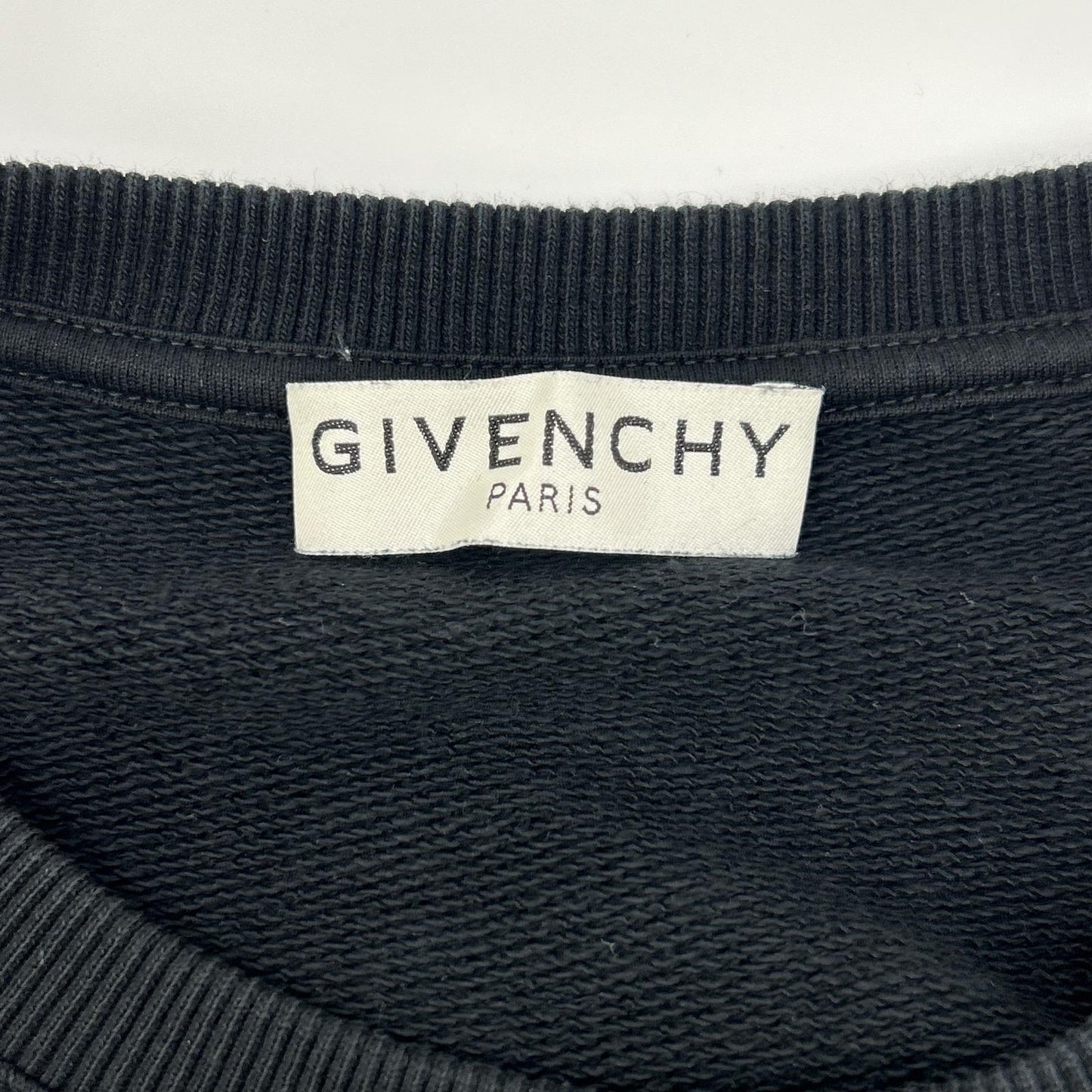 GIVENCHY Black Cotton Crewneck Logo Sweatshirt Size S