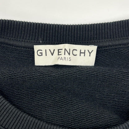GIVENCHY Black Cotton Crewneck Logo Sweatshirt Size S
