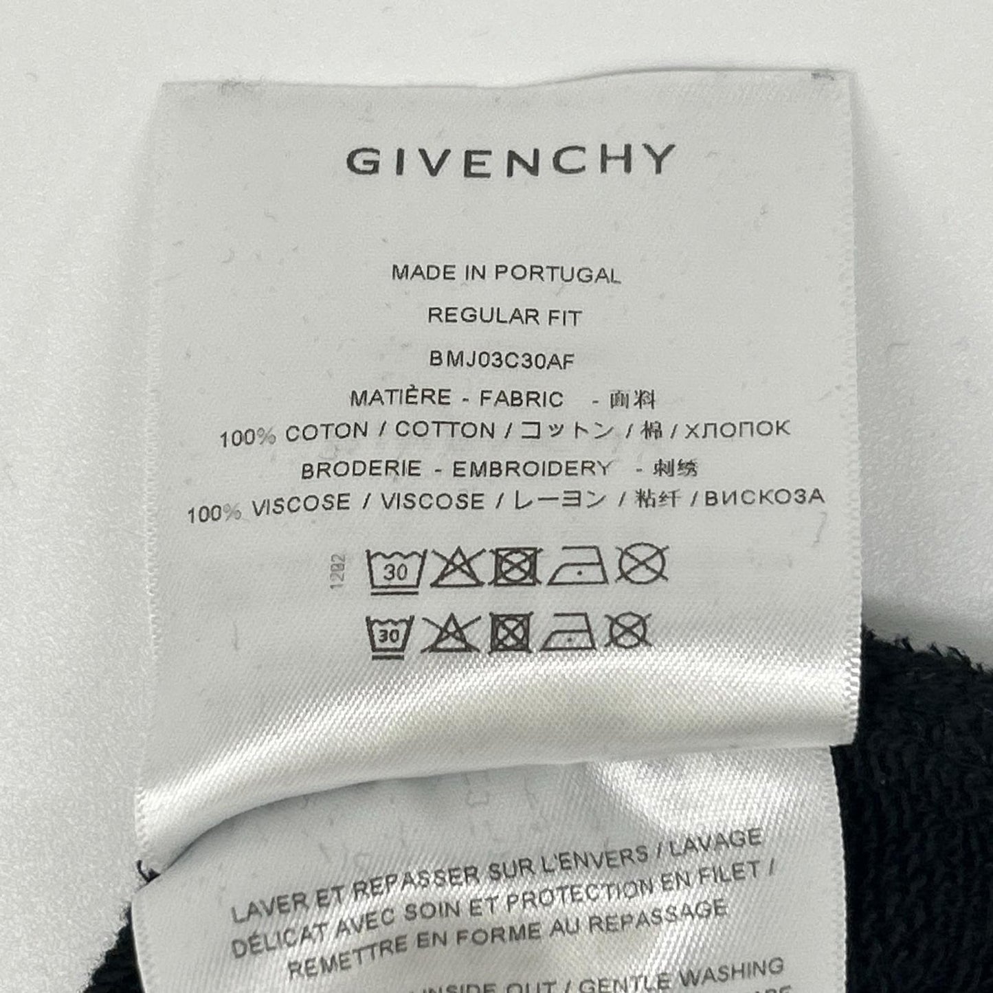 GIVENCHY Black Cotton Crewneck Logo Sweatshirt Size S
