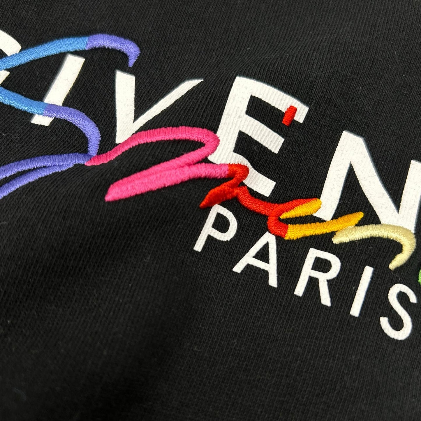 GIVENCHY Black Cotton Crewneck Logo Sweatshirt Size S