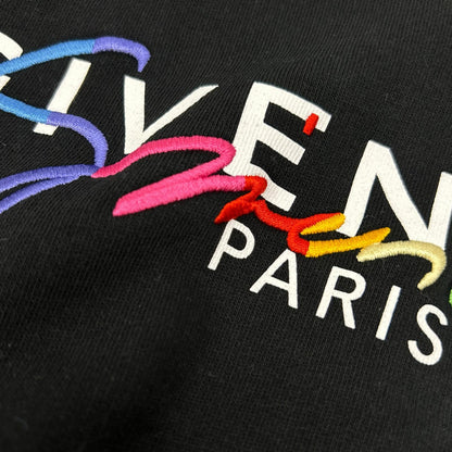 GIVENCHY Black Cotton Crewneck Logo Sweatshirt Size S