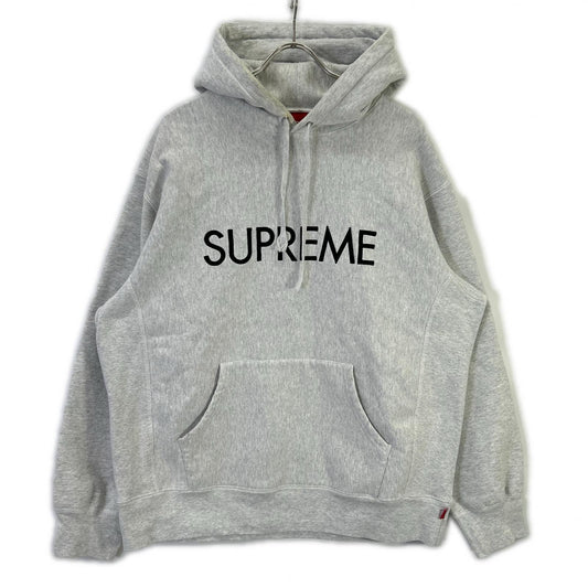 Supreme 22FW Gray Capital Hooded Sweatshirt Size L