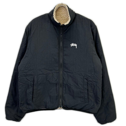 Stussy Black/Beige Sherpa Reversible Jacket Size M