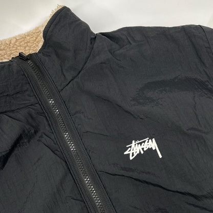 Stussy Black/Beige Sherpa Reversible Jacket Size M