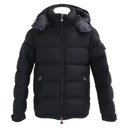 MONCLER MONTGENEVRE Wool Hooded Down Jacket Black Size 1