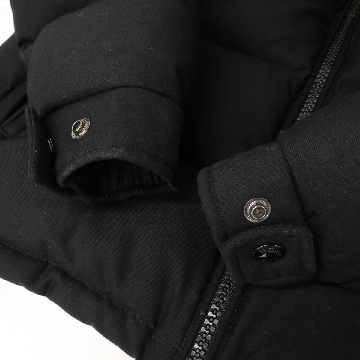 MONCLER MONTGENEVRE Wool Hooded Down Jacket Black Size 1