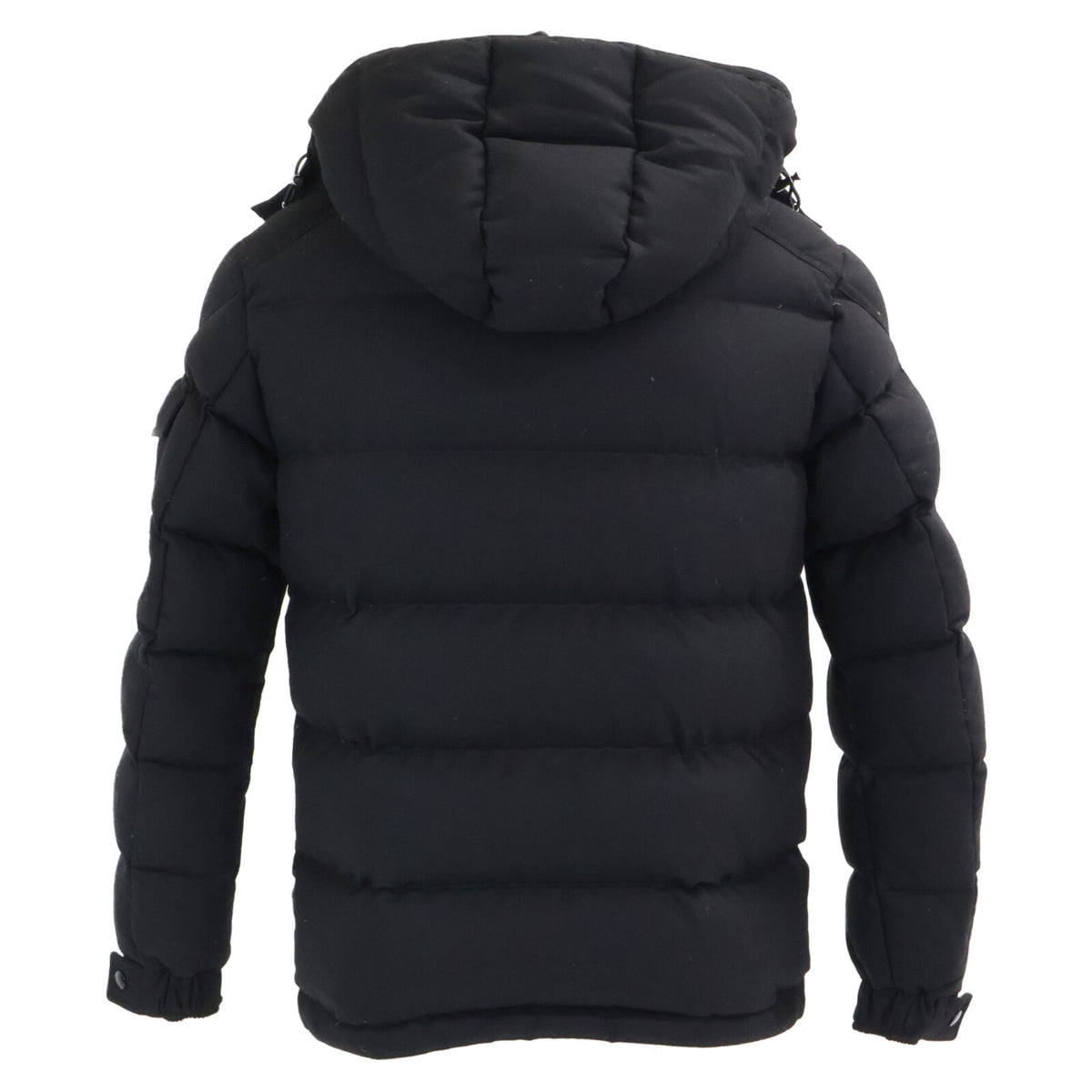 MONCLER MONTGENEVRE Wool Hooded Down Jacket Black Size 1