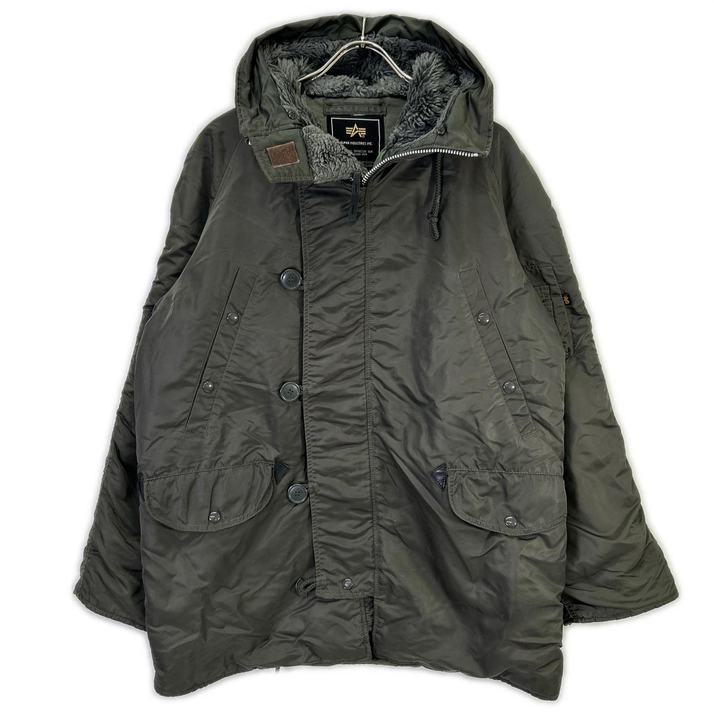 ALPHA INDUSTRIES N-3B Nylon Flight Jacket Khaki Size M