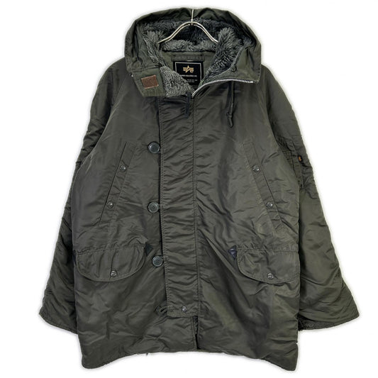ALPHA INDUSTRIES N-3B Nylon Flight Jacket Khaki Size M