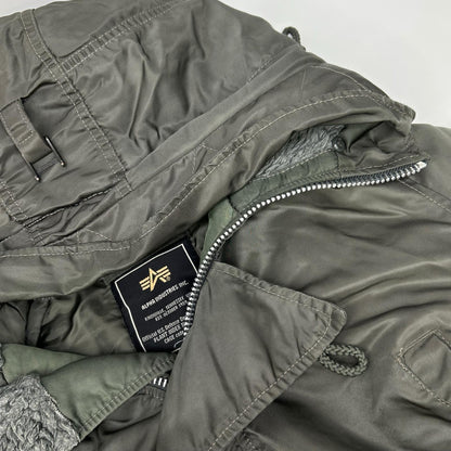 ALPHA INDUSTRIES N-3B Nylon Flight Jacket Khaki Size M