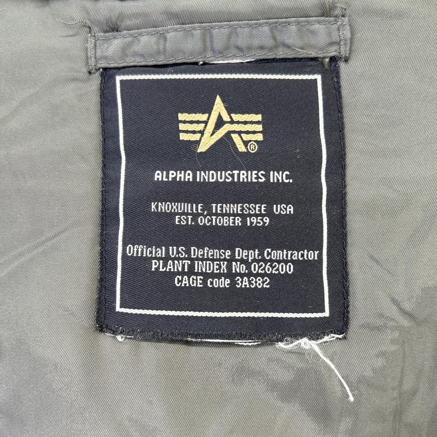 ALPHA INDUSTRIES N-3B Nylon Flight Jacket Khaki Size M