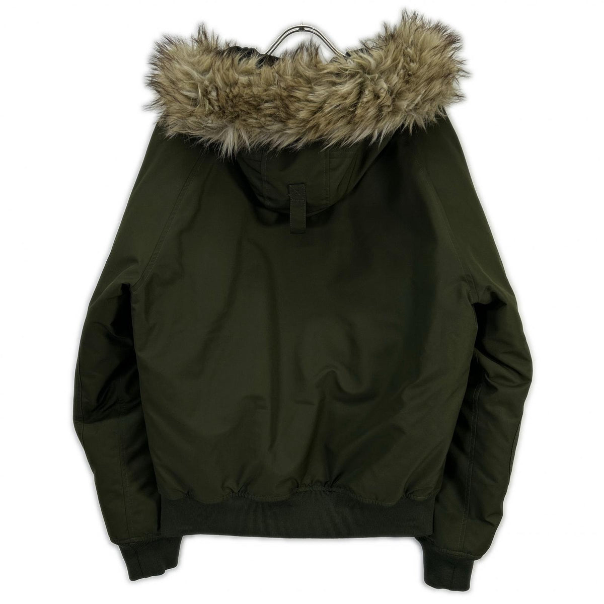 POLO RALPH LAUREN Fur-Trimmed Down Jacket Khaki Size M