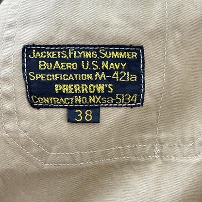 Pherrow's U.S. Navy Summer Flight Jacket Beige Size 38